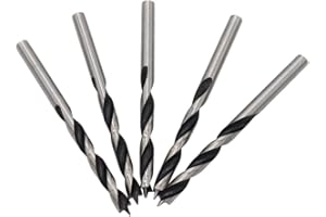 STORMCUBE Brad Point Drill Bits 6mm (1/4") Wood Drill Bit Set Woodworking Drills High Carbon Steel for Furniture Hardwood Softwood Cupboard Wardrobe 5 Pack