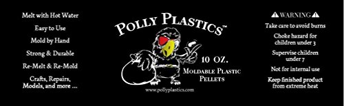 Polly Plastics Moldable Plastic Pellets. 10 oz. EZ Grip Jar. Bonus Idea Booklet Included