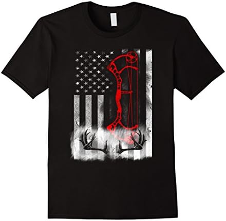 Men's Deer Hunting Flag T-shirt Medium Black