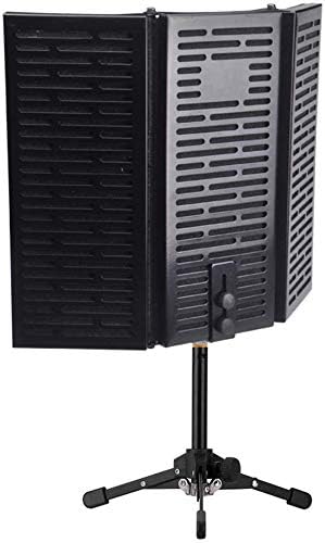 xiegons0 Mic Isolation Shield+Adjustable Wind Screen Tripod Stand and Pop Filter for Vocal Acoustic Recording and Podcasting