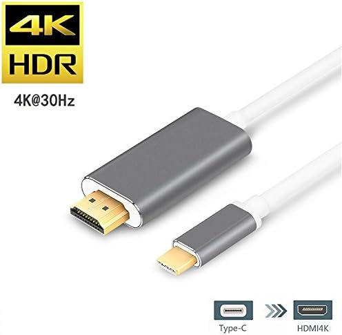 USB C to HDMI Cable (5.9 ft/1.8m)USB 3.1 Type C to HDMI Cable (Thunderbolt 3 Compatible)4K&amp;30Hz, For Galaxy S8,2016 MacBook Pro, 2015 MacBook, ChromeBook Pixel, By Aooking Tech