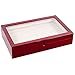 Caddy Bay Collection Glossy Rosewood Jewelry Ring Cuff Links Case Box with Glass Top Holds 144 Rings or Cuff Links