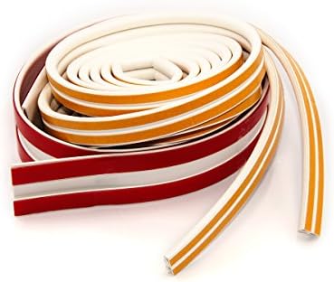 Zapfirst Weatherstrip Combo Set Self-adhesive Door Bottom Seal Strip Gap Blocker 39.5 Inches White and Self-adhesive EPDM Foam Seal Collision-proof Soundproofing - D Type 390 Inches (White)