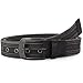 Men's Military Water-Washed Canvas Waist Web Belt Leather Tipped End and Silver Metal Buckle (Medium(34-36), Black)