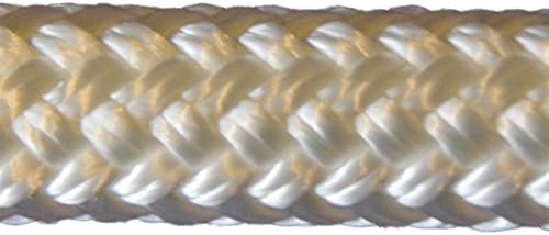 CBKnot Premium 1/4" Double Braid Polyester Rope Sailing, Yachting, Equine, Rigging and more 2,031 lb. Tensile 50', 100', 200' and 400' (White, 1/4" x 100ft. Hank)
