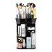 Jerrybox 360 Rotation Makeup Organizer, Adjustable Beauty Organizer Storager for Countertop, Multi-Function Cosmetic Storage Drawers, 6 Layers, Square, Black