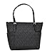 Michael Kors Jet Set Item East West Signature Top Zip Black PVC Tote 0383