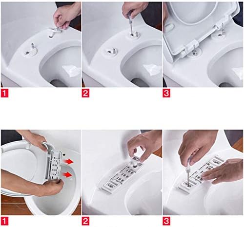 Toilet Seat Screws,2 Pack Toilet Seat Hinges Blind Hole Fixings Universal Expanding Rubber Top Nuts Screws for Toilet Lid Cover White - Image 5