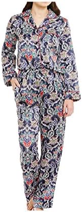 Womens Cabernet by Sleep Sense 2 pc Paisley Printed Satin Pajama Set, Large