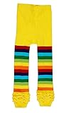 Baby Girls' Rainbow Ruffle Toddler Knit Leggings Yellow, 5-6 Years