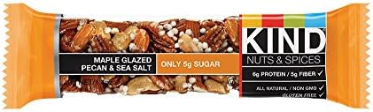 KIND Bars, Maple Glazed Pecan & Sea Salt, Gluten Free, Low Sugar, 1.4oz, 4 Count