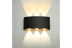 Black Modern LED Wall Sconce Hardwired Indoor Wall Lights Up and Down Wall Mount Lamps for Hallways, Bedrooms, Hallways, Livi
