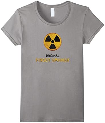 Womens Original Fidget Spinner, Radioactive Symbol, Nuclear Fallout Small Slate