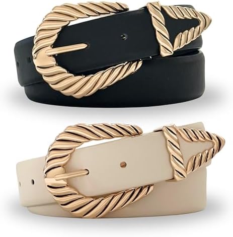Black or White Stretchy Statement Belt with Gold or Silver Circular Metal Buckle Women Fashion Faux Leather Wide Black Elastic Belt Gold  main image 3