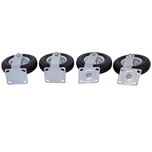 4 PCS 8" Air Tire Pneumatic 2 Rigid Wheels & 2 Swivel Casters Cart Farm Caster