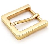 CRAFTMEMORE 2pcs 1 Inch Belt Buckle Single Prong Buckles Square Belt Leathercraft Accessories SC27 (Gold)
