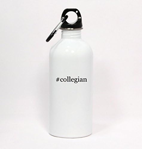 #collegian - Hashtag White Water Bottle with Carabiner 20oz