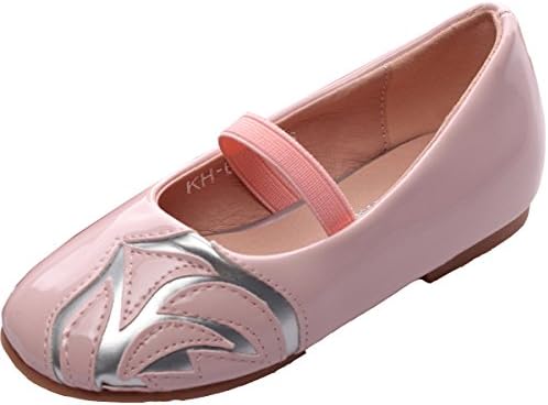 Chickarl Colorblock Patent Leather Round Toe Mary Jane Flats Pink-11.5 (Toddler/Little Kid)
