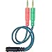 Headset Splitter Cable for PC 3.5mm Jack Headphones Adapter Convertors for PC 3.5mm Female with Headphone/Microphone transform to 2 Dual 3.5mm Male for Computer Simultaneously Y Splitter Audio primary