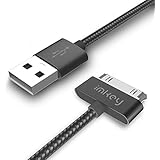 Samsung Galaxy Tab Cable, IMKEY Premium 6.5 Feet Tangle-Free Braided USB to 30 Pin Sync Data Fast Charging Cable For Samsung-Galaxy Tab 2 10.1" 7.0" 7.7" 8".9" (Black)