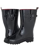 Capelli New York Ladies Shiny Short Rubber Rain Boot