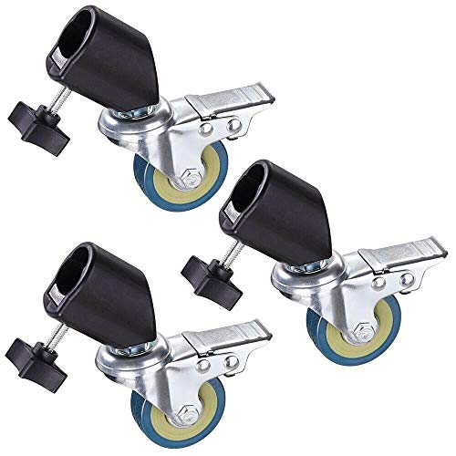 oldzon Photo Studio Tripod Easy Swivel Caster 3" Wheel for Light Stands & Studio Boom with Ebook - Thumbnail 5