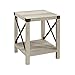 Walker Edison Sedalia Modern Farmhouse Metal X Side Table, 18 Inch, White Oak