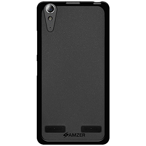 AMZER Pudding Soft Gel TPU Fit Case Cover Skin for Lenovo A6000, Lenovo A6000 Plus - Retail Packaging - Black