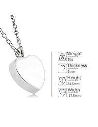 Glimkis Cremation Urn Jewelry - Collar con forma de corazón para cenizas