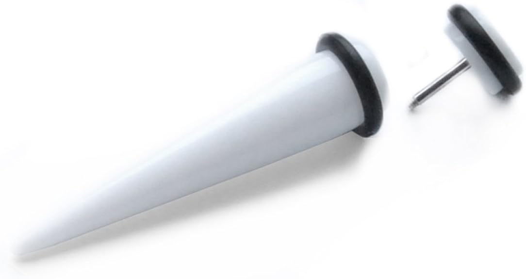 Acrylic WHITE Fake Ear Tapers Earrings Taper Piercing Ear Stretching