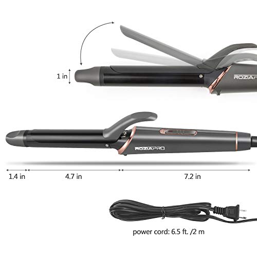 Curling Iron 1 Inch Hair Curling iron wand Ceramic Tourmaline Coating Curling Wand Instant Heat up to 470°F (Dual Voltage,Include Heat Resistant Glove) - Thumbnail 2