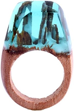 Qiaose Handmade Wood Resin Rings Magical Mini Enchanted Worlds Inside Ring Jewelry For Womens (8)