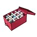 Elf Stor 1046 Ornament Storage Chest with Lid and 24 Extra Large Individual Compartments-Stackable Organizer Cube in Red, Case
