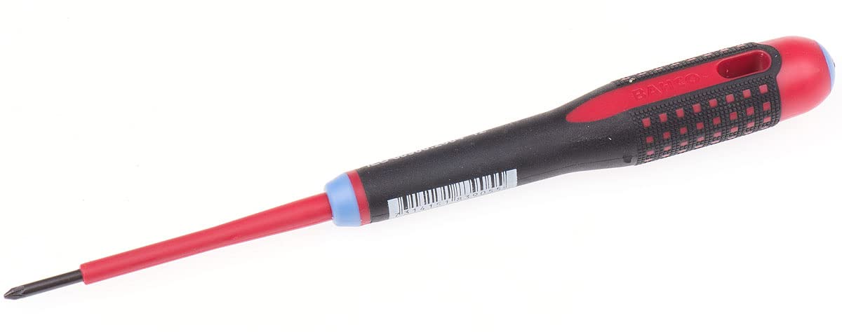 Bahco BE-8800S "Ergo" Pz-0 Insulated Screwdriver, Multi-Colour, 197 mm