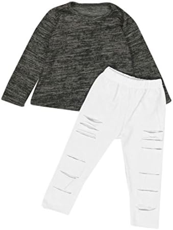 Lonsbo Kids Baby Girls Outfit Clothes Long Sleeve T-shirt Tops+Long Pants (6/7T)