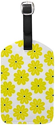 荷物タグ ネームプレート 紛失防止 おしゃれ 名札 ラゲッジタグ ベルト付き スーツケースタグ 耐摩耗 防水 バッグ用 装飾品 イエロー 便利グッズ Puレザー 市販 綺麗な花柄