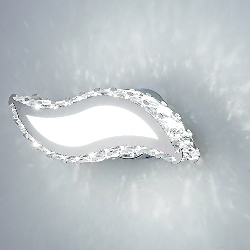 Modern Crystal LED Wall Sconce Leaf Shape Creative Design Crystal Material Simple Elegant Style Wall Lamp Chrome Finish Stair Lamp Lights for Bedroom Living Room