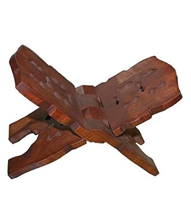 odishabazaar Wood Geeta Kuran Stand (12 x 14 x 15 inch, Brown)