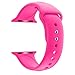 Huanlong 38mm Soft Silicone Sport Style Replacement Band Iwatch Strap for Apple Wrist Watch Series 1 Series 2 Series 3 (Barbie Pink 38mm S/M)