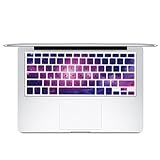 Dogxiong Romantic Purple Star Galaxy Universe Profile Pattern Texture Silicone Keyboard Cover Case Skin for MacBook Air 13 [No-Touch ID], Pro Retina 13 15 Inch [2015 Year or Older Version]
