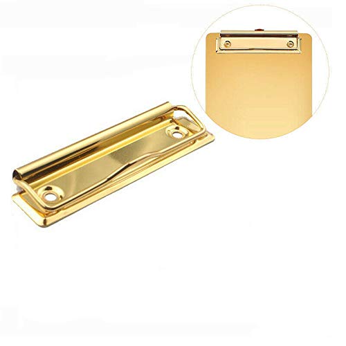 Clipboard Clips, 6PCS Hanging Hole Clip Mountable Metal Board Clip for Clipboard and Wall（Gold）
