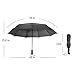 VANWALK Travel Umbrella - Windproof Compact Umbrella with Double Canopy Construction - Auto Open&Close,Sturdy, Portable and Lightweight + (Black, 45inch)