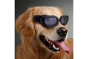 Pet Goggles, Protection Windproof Adjustable Straps, with Fashionable Shape for Small Dogs Puppies Cats Rabbits (Black)