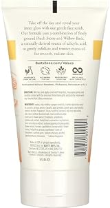 Burt's Bees Peach Willow Bark Deep Pore Facial Scrub 110g Natural Exfoliator view 12