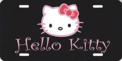 Hello Kitty Black Novelty License Plate