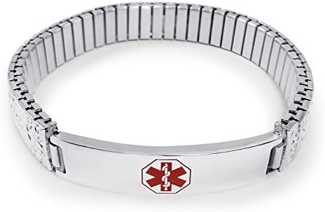Free Engraving- Stainless Steel Polished Medical Alert ID Tag Identification UNISEX Bracelet - MEDI.D 70