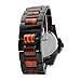 Original Grain Wood Wrist Watch | Classic Collection 43MM Analog Watch | Wood and Matte Black Stainless Steel Watch Band | Japanese Quartz Movement | Rosewood