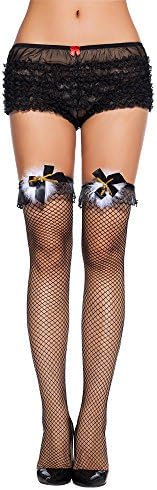 SISHION Stockings with Bells Easter Day Sexy Stocking Thigh High Sexy Fishnet VS013 (Black)