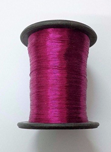 RUBY PINK - Spool of Shiny Metallic Thread Yarn - For Crochet Sewing Embroidery Handwork Artwork Jewelry