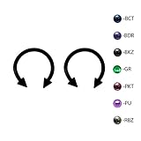 Pair of Titanium Circular Barbell w/Cones Horseshoe Earrings 18-14G